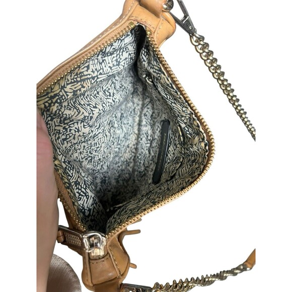 Rebecca Minkoff Tan Leather And Gold Crossbody Hook Closure Mini Mac - Picture 10 of 10